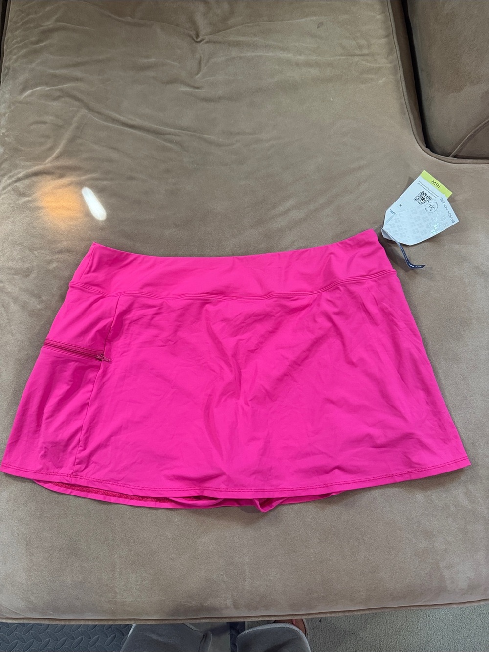 NWT Beach House Hot Pink Swim Skort with Zip Pocket